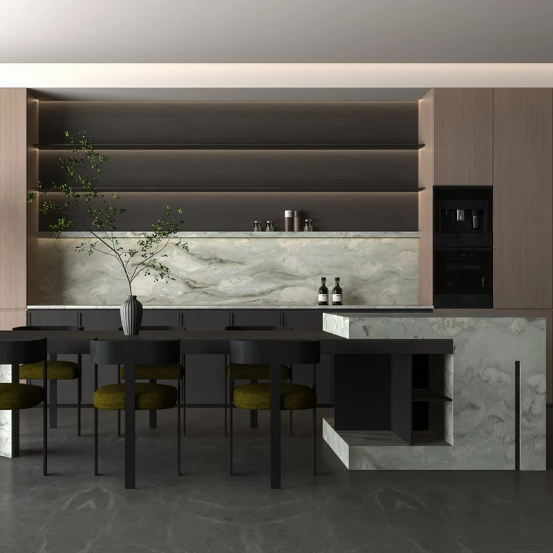 Palissandro light blue mable kitchen countertop