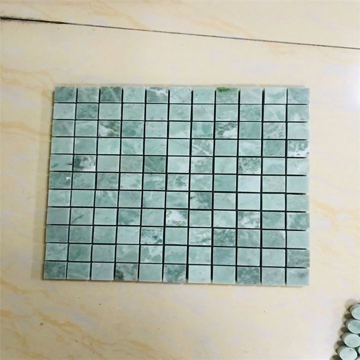 Green Mosaic Tile Backsplash