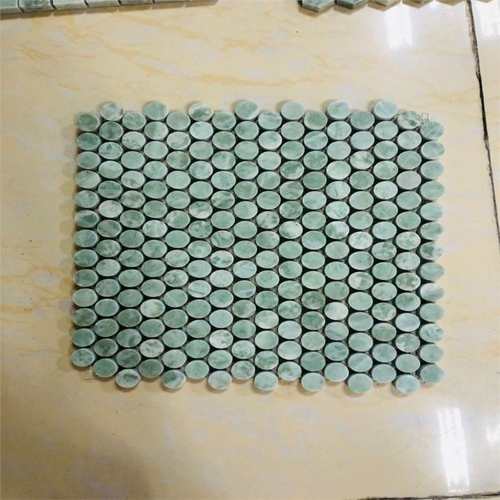 green mosaic tiles bathroom