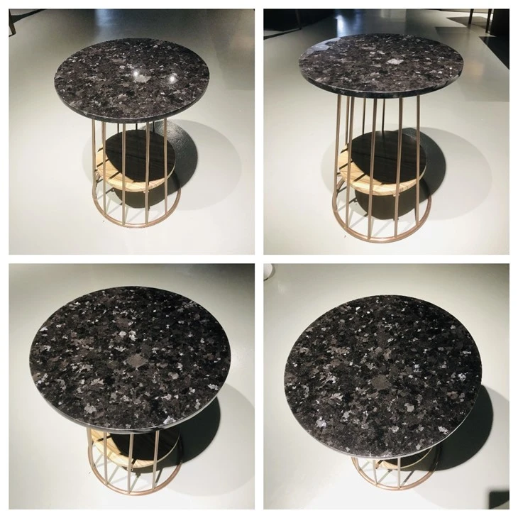 Marble Round Table With Black Diamonds